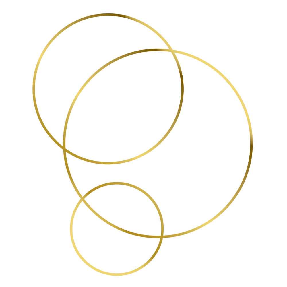 drei Kreise als Symbol für Verbindung, Selbstliebe, Transformation, Klarheit und Balance
