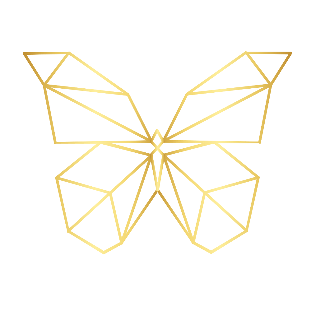 Schmetterling geometrisch als Symbol für Transformation, Veränderung und Selbstliebe